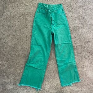 Zara green denim jeans.